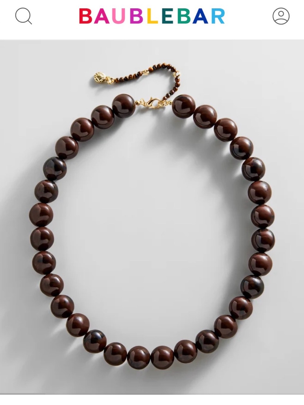 BaubleBar mini Jane Brown Beaded Necklace - Classic Statement